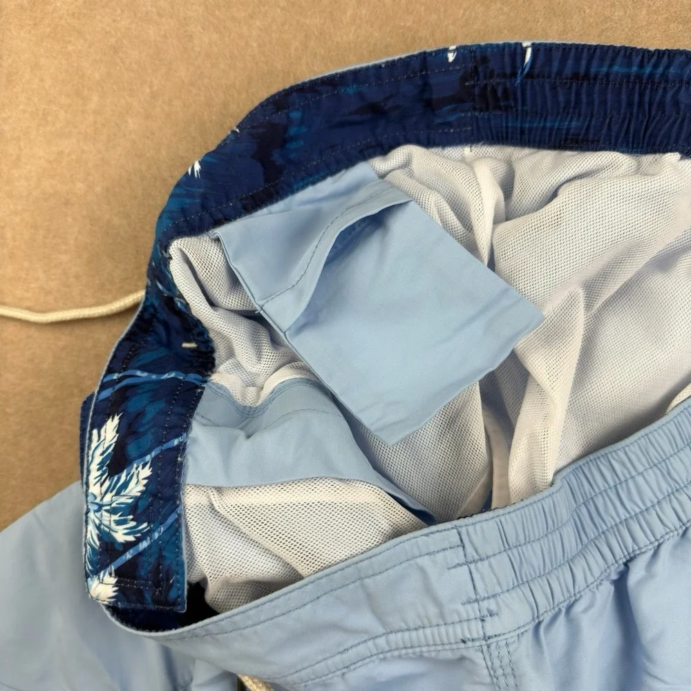 Polo Ralph Lauren Swimwear Men's L Blue Board Shorts Mesh Liner Cargo Drawstring